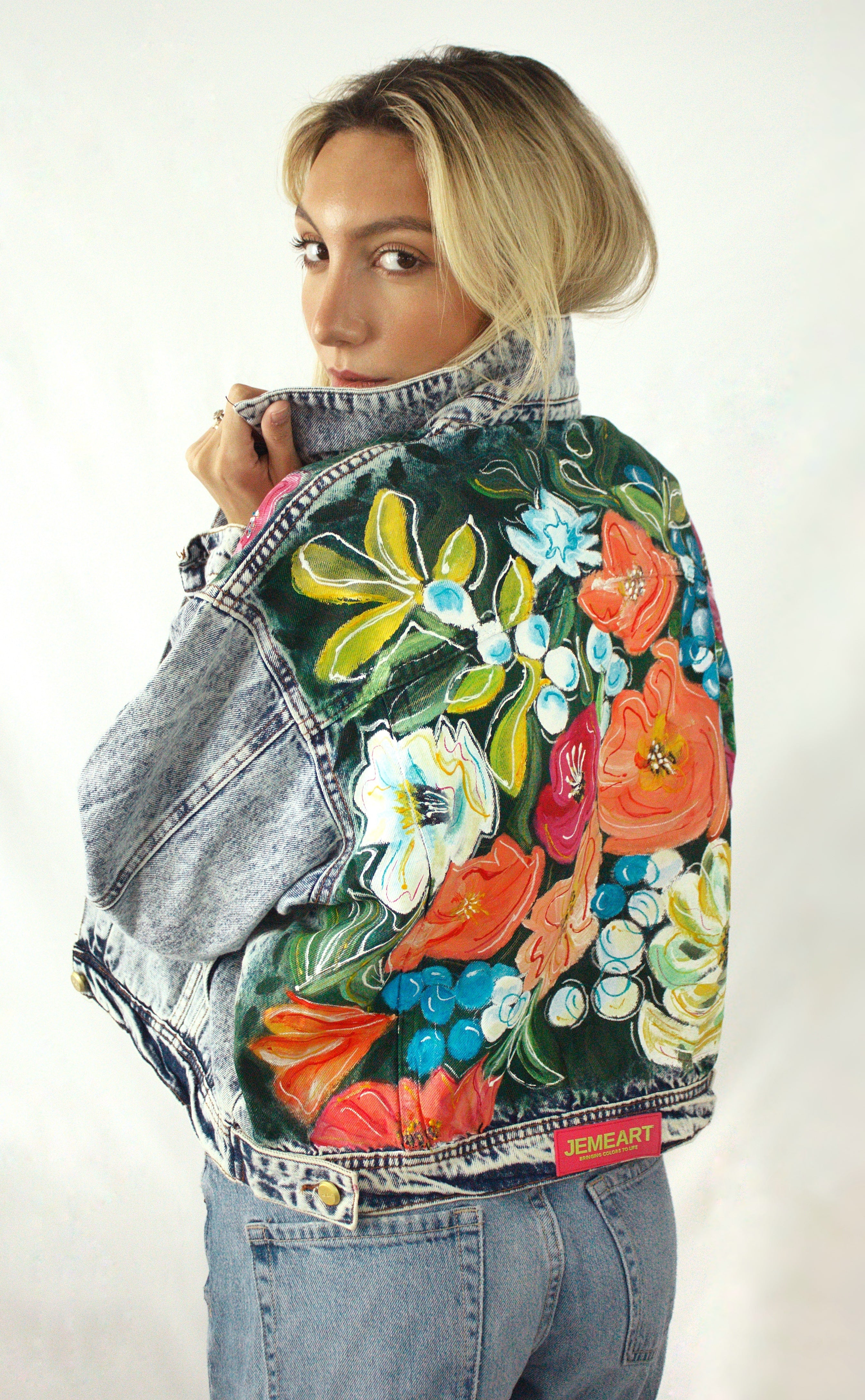 Blooming Radiance - Denim jacket – Jemeart